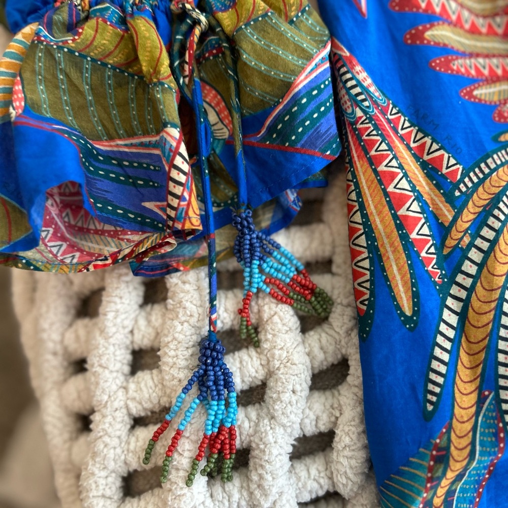 FARM Rio Multicolor Beaded Blue Dress - Picture 2 of 6